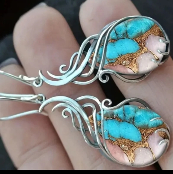 925 St Sl.  hypoallergenic silver Bohamian earrings - Picture 2 of 4